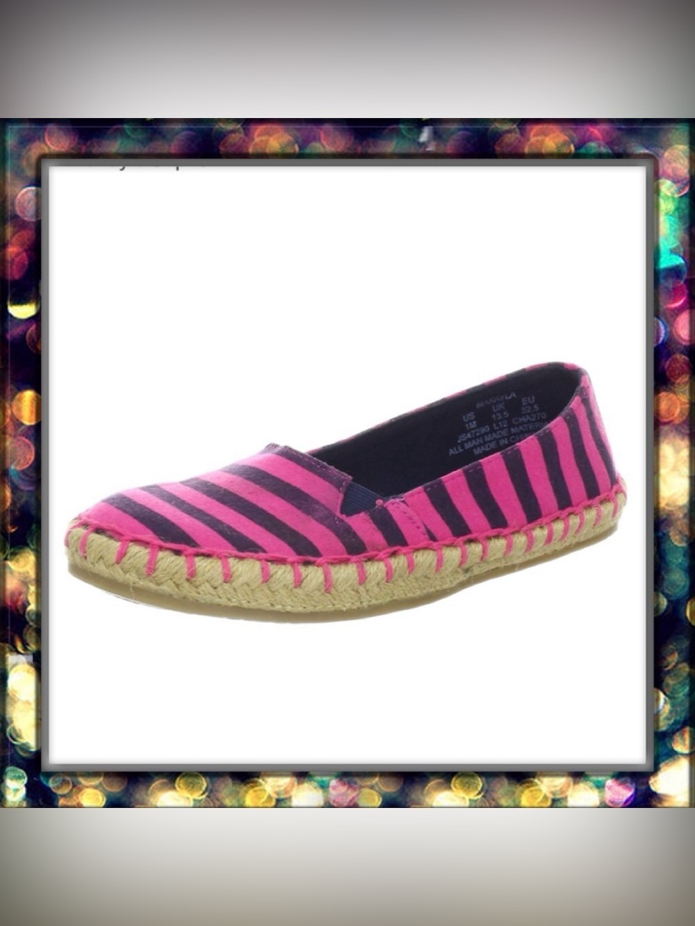 {Jessica Simpson} Pink and Blue Striped Kids Espadrille Moccasins